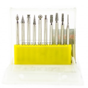 KIT 10 FRESE DIAMANTATE GAMBO 3mm PUNTE PROFESSIONALI per TRAPANO DREMEL FRESATRICE