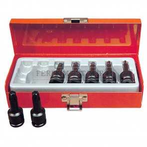 SET 7 CHIAVI BUSSOLA IMPATTO TORX MASCHIO ATTACCO 1/2 per AVVITATORE PNEUMATICO