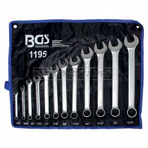 SERIE SET KIT 12 CHIAVI COMBINATE FISSE e POLIGONALI STELLA in POLLICI POLLICE