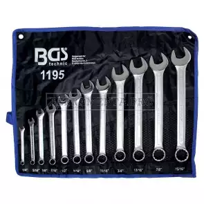 SERIE SET KIT 12 CHIAVI COMBINATE FISSE e POLIGONALI STELLA in POLLICI POLLICE