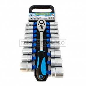 KIT 19 CHIAVI A BUSSOLA con CRICCHETTO CHROME VANADIUM ESAGONALI PROFESSIONALI