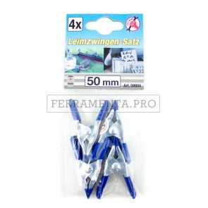 SET 4 PEZZI MORSETTI PINZE MOLLETTE 50 mm per FISSARE HOBBY GARAGE UFFICIO