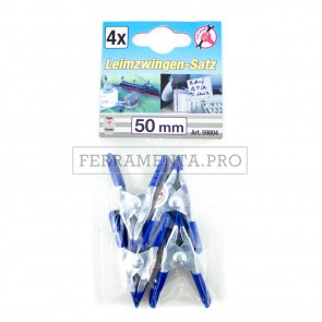 SET 4 PEZZI MORSETTI PINZE MOLLETTE 50 mm per FISSARE HOBBY GARAGE UFFICIO