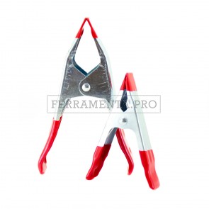 MORSETTO PINZA MOLLETTA in METALLO a COCCODRILLO TIPO LEGGERO con RIVESTIMENTI GOMMA per BLOCCARE