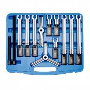 SET 13 PEZZI ESTRATTORI a 2 e 3 ZAMPE ESTRAZIONE INTERNA e ESTERNA per OFFICINA