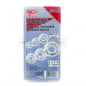 KIT ASSORTIMENTO RONDELLE ELASTICHE SPEZZATE DA 1200 PEZZI PROFESSIONALE