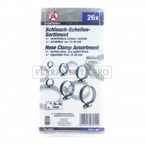 KIT ASSORTIMENTO FASCETTE STRINGITUBI ACCIAIO ZINCATO DA 26 PEZZI PROFESSIONALE