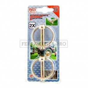 KIT 2 COPPIGLIE SPINE a SCATTO DIAMETRI VARI per BLOCCAGGIO ALBERI MACCHINE AGRICOLE 