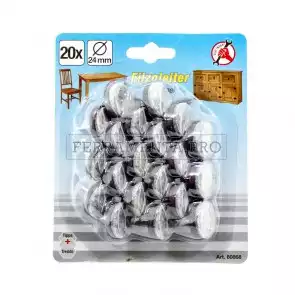 KIT 20 FELTRINI CHIODATI per SEDIE DIVANI TAVOLI MOBILI Ø 24mm con CHIODO