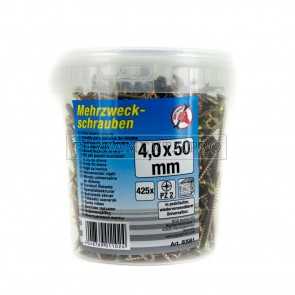 VITI 4,0X50 MM A CROCE 425 PZ per LEGNO PANNELLI TRUCIOLARE MULTIUSO