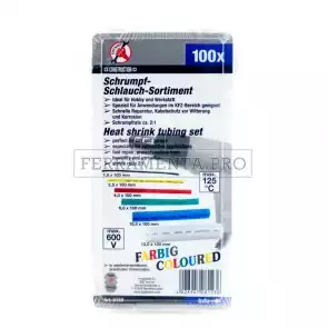 KIT ASSORTIMENTO GUAINE TERMORESTRINGENTI COLORATE DA 100 PEZZI PROFESSIONALE