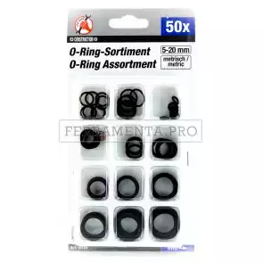 KIT ASSORTIMENTO O-RING GUARNIZIONI METRICI DA 50 PEZZI 5-20mm PROFESSIONALE