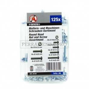KIT ASSORTIMENTO 125 DADI E VITI M4 M5 GALVANIZZATE PROFESSIONALI