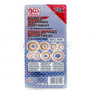 KIT ASSORTIMENTO ANELLI RONDELLE IN RAME POLLICI PER TAPPI DI SCARICO OLIO PROFESSIONALI