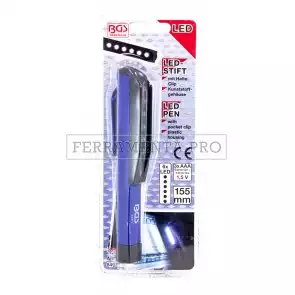 TORCIA 6 LED A PENNA LUCE ALTA LUMINOSITÀ LAMPADA con CLIP PICCOLE DIMENSIONI