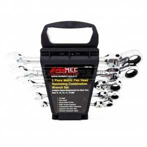 KIT 5 CHIAVI POLIGONALI COMBINATE A CRICCHETTO SNODABILI TESTA FLESSIBILE PROFESSIONALI ALTA QUALITA'