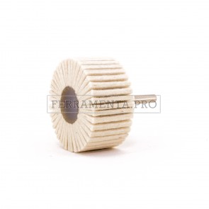 RUOTA LAMELLARE LAMELLE in FELTRO con GAMBO per LUCIDATURA A SPECCHIO ACCIAIO INOX OTTONE