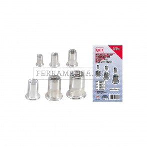 ASSORTIMENTO 150 INSERTI RIVETTI FILETTATI da M3 a M10 in ALLUMINIO