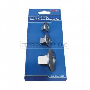 SET 3 ADATTATORI RIDUZIONE RIDUTTORI MAGNETICI a SCOMPARSA per ATTACCO QUADRO 