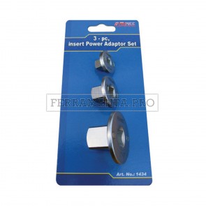 SET 3 ADATTATORI RIDUZIONE RIDUTTORI MAGNETICI a SCOMPARSA per ATTACCO QUADRO