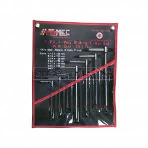 SET SERIE 7 CHIAVI a T con 3 TESTE TORX con ASTA SCORREVOLE in ASTUCCIO
