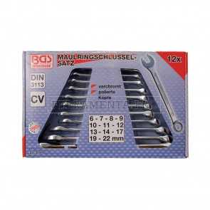 SERIE SET 12 CHIAVI INGLESI a FORCHETTA da 6 a 22 mm COMBINATE FISSE METRICHE