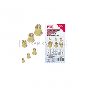 ASSORTIMENTO 150 INSERTI RIVETTI FILETTATI da M3 a M10 in ACCIAIO GALVANIZZATO