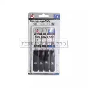 KIT ASSORTIMENTO 4 GANCI UNCINI in INOX per RIMOZIONE O-RING GUARNIZIONI