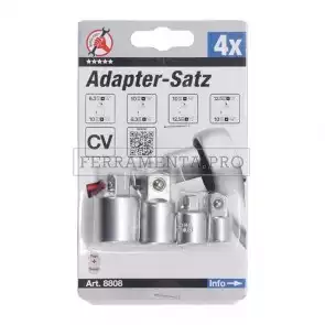 SET 4 RIDUZIONI RIDUTTORI ADATTATORI ATTACCO QUADRO per CRICCHETTO BUSSOLA