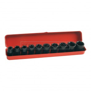 CASSETTA SET 10 BUSSOLE ESAGONALI 10-24mm per AVVITATORE PNEUMATICO IMPULSI 1/2