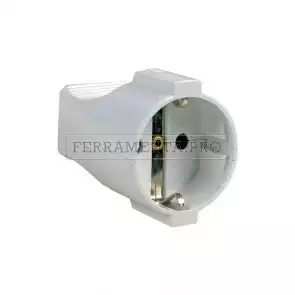 PRESA SCHUKO 2P+T 16A MOBILE VOLANTE BIANCA MAURER per USO CIVILE CAVO CABLAGGIO