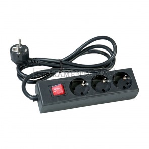 MULTIPLA MULTIPRESA CIABATTA con 3 PRESE SCHUKO SHUKO e BIPASSO 2P+T CAVO 1,5 mt