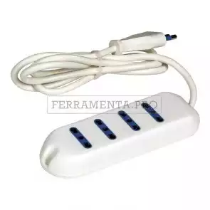 MULTIPLA MULTIPRESA CIABATTA con 4 PRESE PRESA BIPASSO 2P+T CAVO 1,5 mt