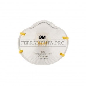 MASCHERA FACCIALE FILTRANTE MONOUSO a CONCHIGLIA con VALVOLA 3M 8812 FF P1 FFP1