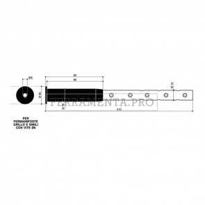 TASSELLO per CAPPOTTO IBFM 638 TC L. 210 mm per FISSAGGIO FERMAPERSIANE GRILLO