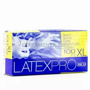 GUANTI MONOUSO in LATTICE di GOMMA NATURALE CONF 100 Pz LatexPRO