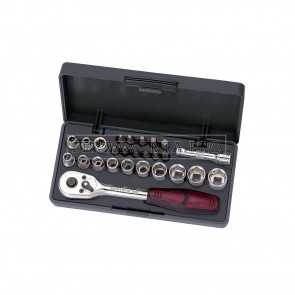 SET 26 PEZZI CHIAVI a BUSSOLA con CRICCHETTO PROLUNGA INSERTI 1/4" KRAFTWERK 