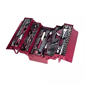 CASSETTA VALIGETTA in METALLO COMPLETA di UTENSILI 106 PZ PORTA ATTREZZI LAVORO