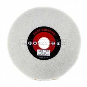 DISCO RUOTA per MOLA DA BANCO al CORINDONE BIANCO METALLI ACCIAIO FINITURA