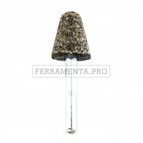MOLA RUOTA RESINOIDE AL CORINDONE P36 MARRONE con GAMBO CONICA per SGROSSARE INOX ACCIAIO GHISE con TRAPANO DREMEL 