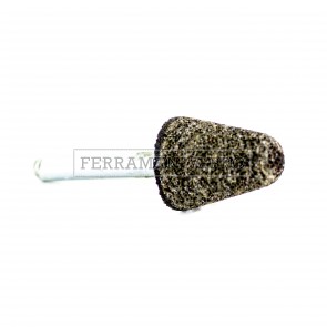 MOLA RUOTA RESINOIDE AL CORINDONE P36 MARRONE con GAMBO CONICA per SGROSSARE INOX ACCIAIO GHISE con TRAPANO DREMEL 
