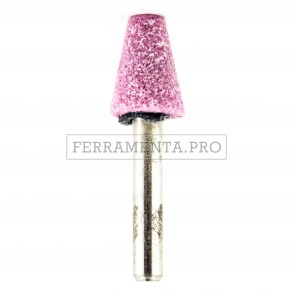 MOLA RUOTA VETRIFICATA AL CORINDONE ROSA CONICA per SGROSSARE SMERIGLIARE FINIRE ACCIAI TENERI BASSOLEGATI GHISA