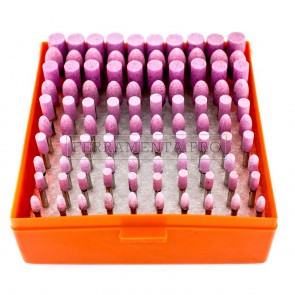 KIT 100 MOLE RUOTE VETRIFICATE AL CORINDONE ROSA con GAMBO 3mm per STAMPISTI CILINDRICHE CONICHE OVALI SFERICHE OGIVE