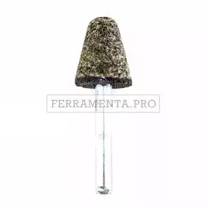 MOLA RUOTA RESINOIDE AL CORINDONE P36 MARRONE con GAMBO CONICA per SGROSSARE INOX ACCIAIO GHISE con TRAPANO DREMEL 