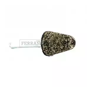 MOLA RUOTA RESINOIDE AL CORINDONE P36 MARRONE con GAMBO CONICA per SGROSSARE INOX ACCIAIO GHISE con TRAPANO DREMEL 