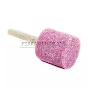 MOLA RUOTA VETRIFICATA AL CORINDONE ROSA con GAMBO 6mm CILINDRICA per SGROSSARE E RIFINIRE TRAPANO