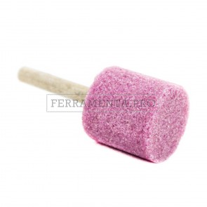 MOLA RUOTA VETRIFICATA AL CORINDONE ROSA con GAMBO 3mm CILINDRICA per SGROSSARE E RIFINIRE TRAPANO