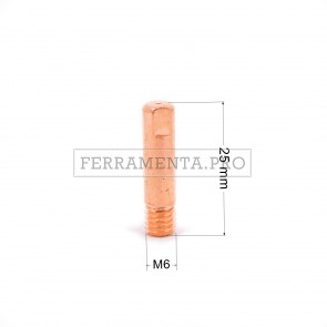UGELLO PUNTA GUIDAFILO IN RAME 6x25mm per TORCIA SALDATURA MIG