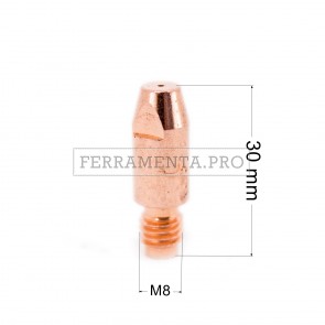 UGELLO PUNTA GUIDAFILO IN RAME 8x30mm per TORCIA SALDATURA MIG