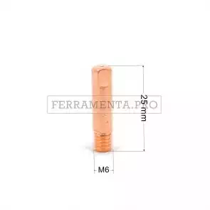 UGELLO PUNTA GUIDAFILO IN RAME 6x25mm per TORCIA SALDATURA MIG